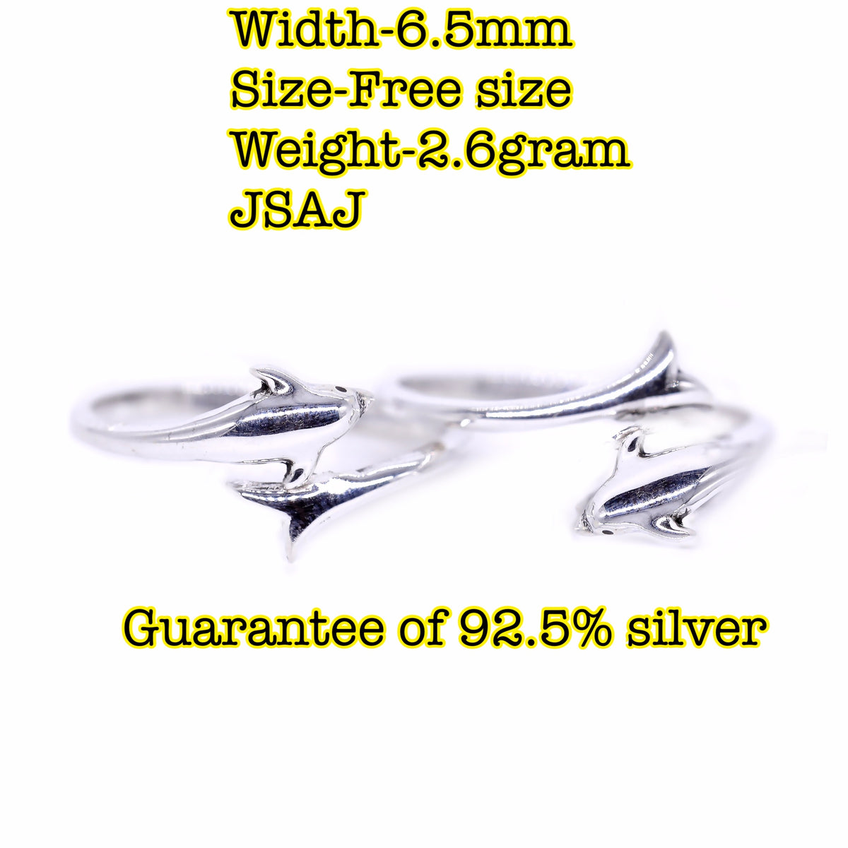 jsaj front open dolphin toering chutki bichiya 925 sterling silver band toering thick silver unbreakable comfortable durable for girls and women's in pure silver