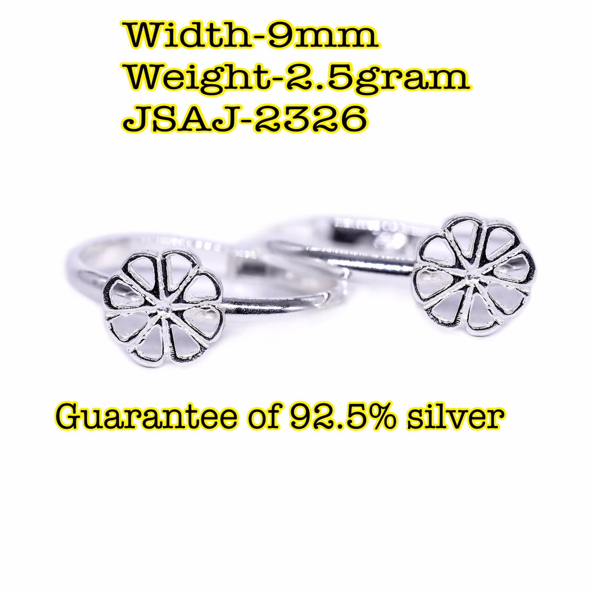 jsaj round shape plain toering chutki bichiya 925 sterling thick silver toering thick silver unbreakable comfortable durable for girls and women's in pure silver