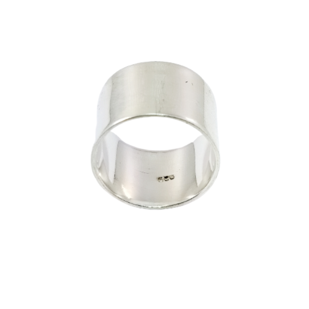 JSAJ FLAT BAND RING 14MM IN 925 STERLING SILVER