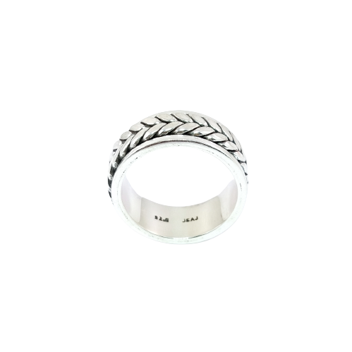 JSAJ MOVING RING WITH THICK BAND IN 925 STERLING SILVER