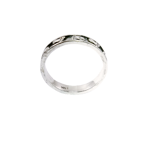 JSAJ THIN BAND RING FOOT PRINT IN 925 STERLING SILVER