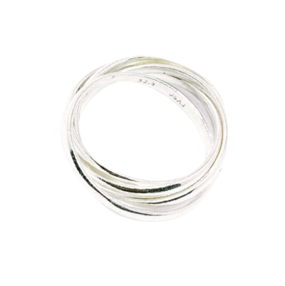 JSAJ 7 LINE BUNCH BAND RING IN 925 STERLING SILVER