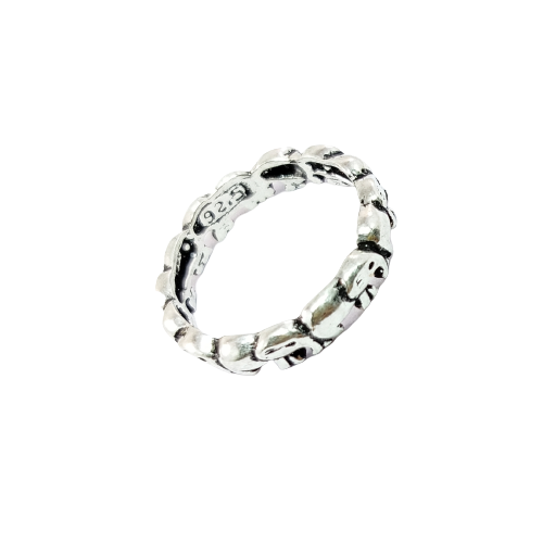 JSAJ ELEPHANT BAND RING IN 925 STERLING SILVER