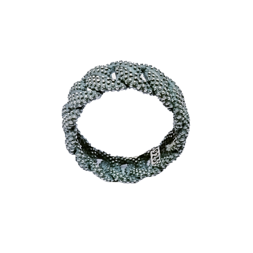JSAJ CURB DESIGN BAND RING IN 925 STERLING SILVER