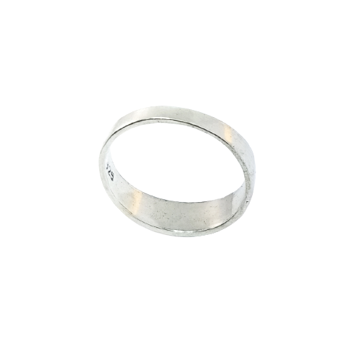 JSAJ BAND RING WITH CARVING FLOWERS IN 925 STERLING SILVER