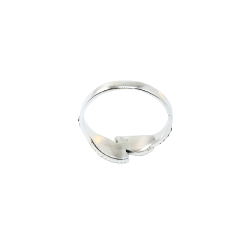 JSAJ BAND RING WITH LEAF IN 925 STERLING SILVER