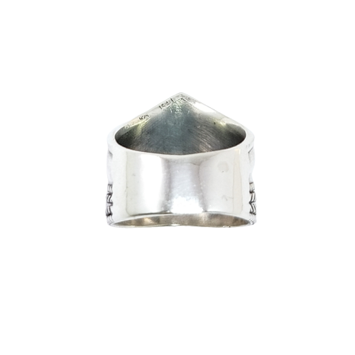 JSAJ THICK V SHAPE BAND RING IN 925 STERLING SILVER
