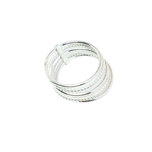JSAJ MULTIPLE 5 LINE BAND RING IN 925 STERLING SILVER