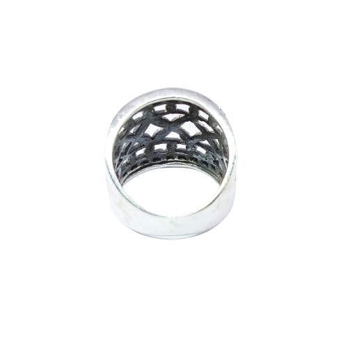 JSAJ THICK ZALI/NETT BAND RING IN 925 STERLING SILVER