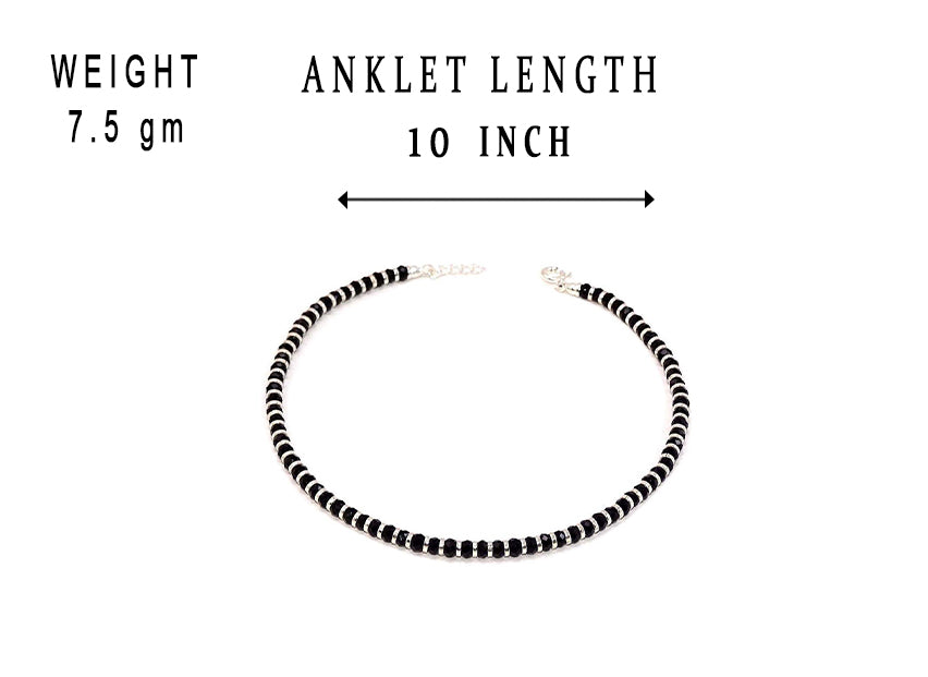 JSAJ Silver 925 Sterling Silver NAJARIYA Anklet SINGLE PC for Womens Girls handmade Anklet Payal