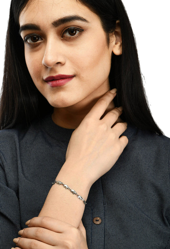 JSAJ 92.5 Sterling Silver Gents Bracelet Figaro Chain Bracelet for Mens and Boys