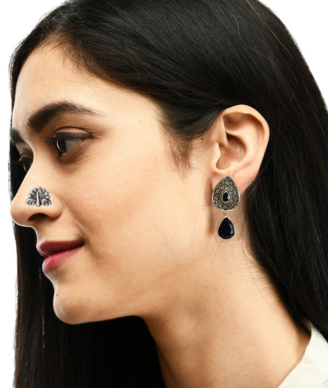 SILVER NOSE PIN WIRE NOSE PIN STERLING SILVER 925 SILVER OXIDIZED NOSE PIN FOR GIRLS AND WOMENS