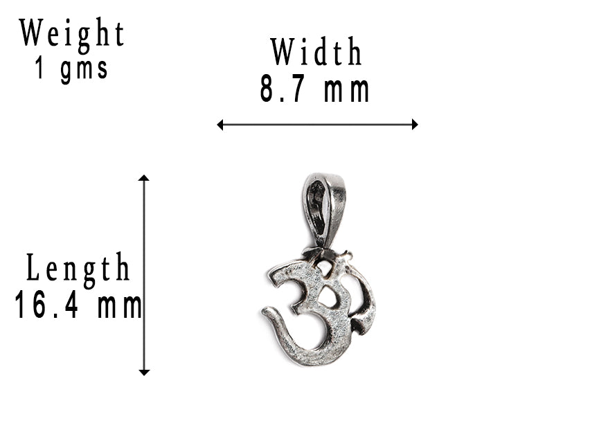 JSAJ Silver 925 Sterling Silver OM PENDENT LOCKET OM IN SMALL SIZE UNISEX PENDENT For Good Health and Wealth