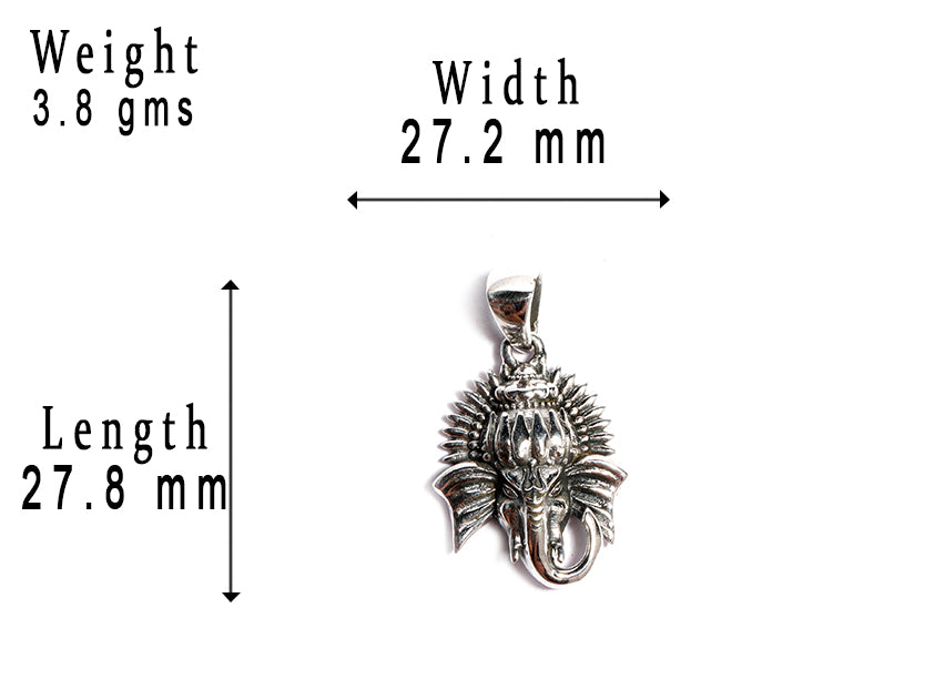 JSAJ Silver 925 Sterling Silver GOD PENDENT LOCKET GANESH JI GANPATI JI BAPA MORIYA IN SMALL SIZE UNISEX PENDENT for Good Health and Wealth