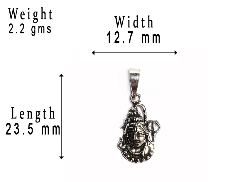 JSAJ Silver 925 Sterling Silver GOD PENDENT LOCKET LORD SHIV JI BHOLE NATH IN SMALL SIZE UNISEX PENDENT