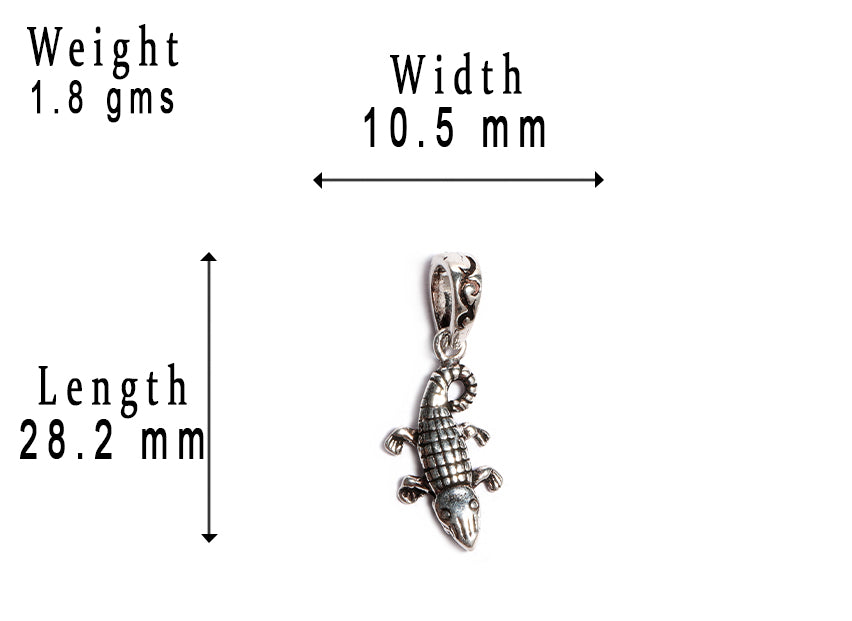 JSAJ Silver 925 Sterling Silver ANIMAL PENDANT CROCODILE MAGARMACH IN SMALL SIZE UNISEX PENDENT