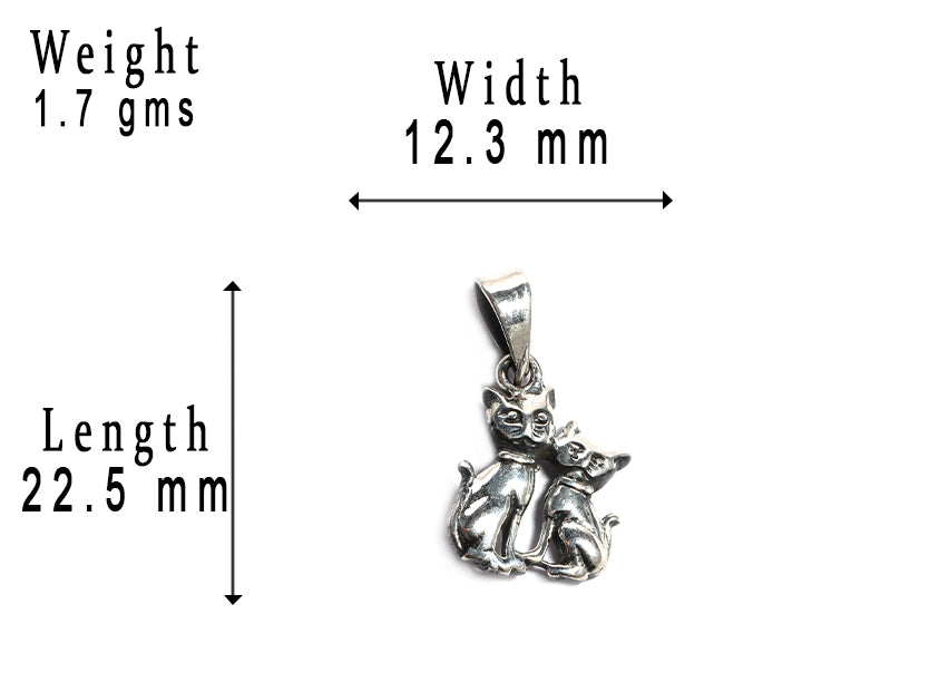 JSAJ Silver 925 Sterling Silver ANIMAL PENDANT CAT BILLI IN SMALL SIZE UNISEX PENDENT