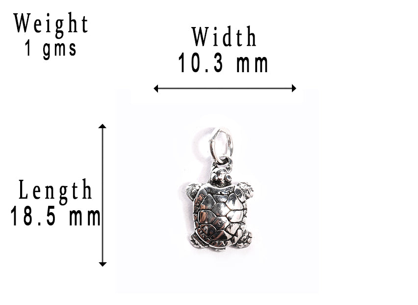JSAJ Silver 925 Sterling Silver ANIMAL PENDANT TORTOISE KACHHUA IN SMALL SIZE UNISEX PENDENT