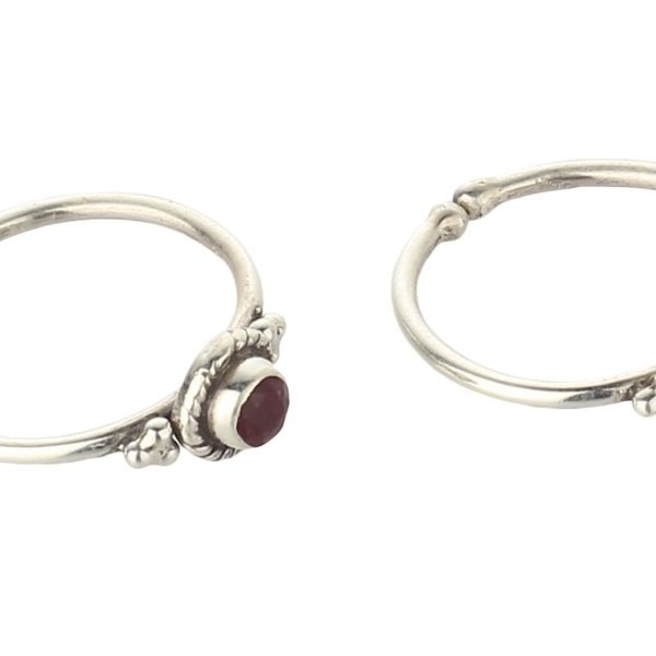 Toe ring Chutki bichiya 925 Sterling silver garnet stone For womens durable comfortable