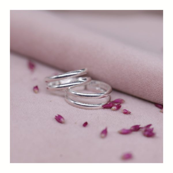 JSAJ DOUBLE LINE TOERING CHUTKI BICHIYA 925 STERLING SILVER BAND TOERING THICK SILVER UNBREAKABLE COMFORTABLE DURABLE FOR GIRLS AND WOMEN'S IN PURE SILVER