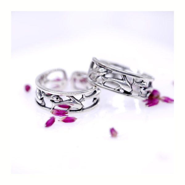 JSAJ DOLPHIN BAND TOERING CHUTKI BICHIYA 925 STERLING THICK SILVER BAND TOERING THICK SILVER UNBREAKABLE COMFORTABLE DURABLE FOR GIRLS AND WOMEN'S IN PURE SILVER