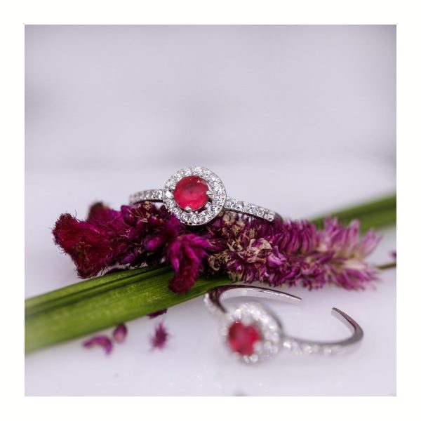JSAJ TOERING CHUTKI BICHIYA TOERING WITH RUBY STONE WITH ZIRCONIA IN RHODIUM PLATING FOR GIRLS AND WOMENS INNPURE SILVER