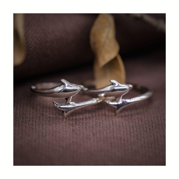 JSAJ FRONT OPEN DOLPHIN TOERING CHUTKI BICHIYA 925 STERLING SILVER BAND TOERING THICK SILVER UNBREAKABLE COMFORTABLE DURABLE FOR GIRLS AND WOMEN'S IN PURE SILVER
