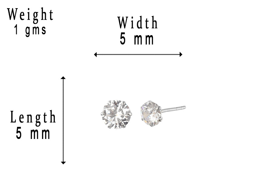 JSAJ 925 Sterling Silver ZIRCONIA STUDD tops for Girls and Womens
