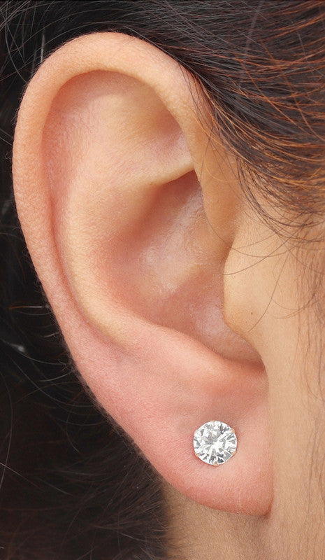 JSAJ 925 Sterling Silver ZIRCONIA STUDD tops for Girls and Womens