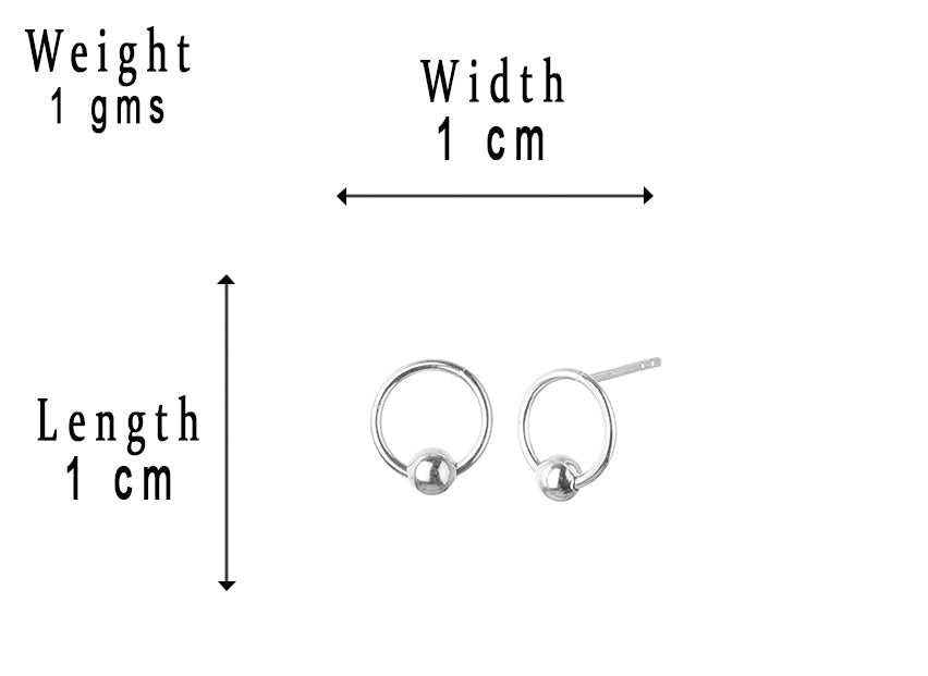 JSAJ 925 sterling silver ball top stud earrings for girls and women