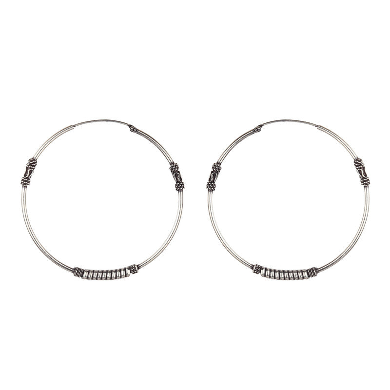 JSAJ 925 Sterling Silver thin bali PLAIN PIPE BAALI for Girls and Womens