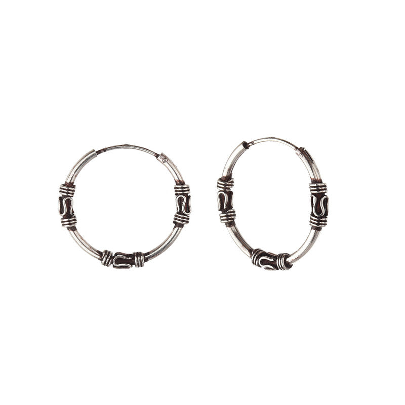 JSAJ 925 Sterling Silver thin bali PLAIN PIPE BAALI for Girls and Womens