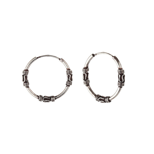 JSAJ 925 Sterling Silver thin bali PLAIN PIPE BAALI for Girls and Womens