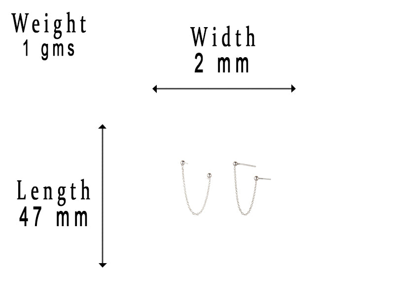JSAJ 925 sterling silver double hole ball stud top earrings for girls and women