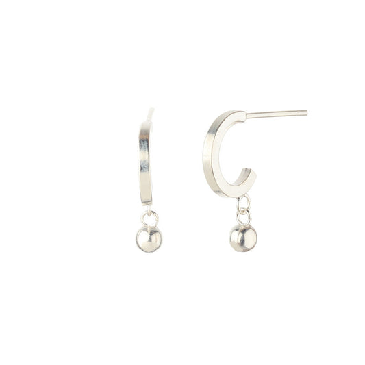 JSAJ 925 sterling silver half baali earrings with ball hanging design for girls and women