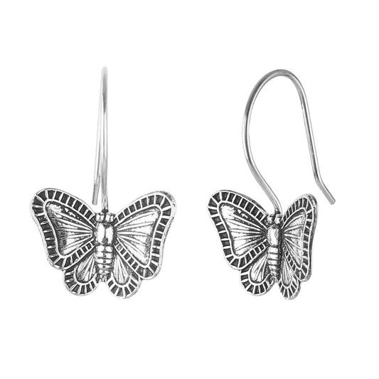 JSAJ 925 sterling silver butterfly hanging earrings for girls and women