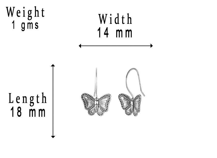 JSAJ 925 sterling silver butterfly hanging earrings for girls and women