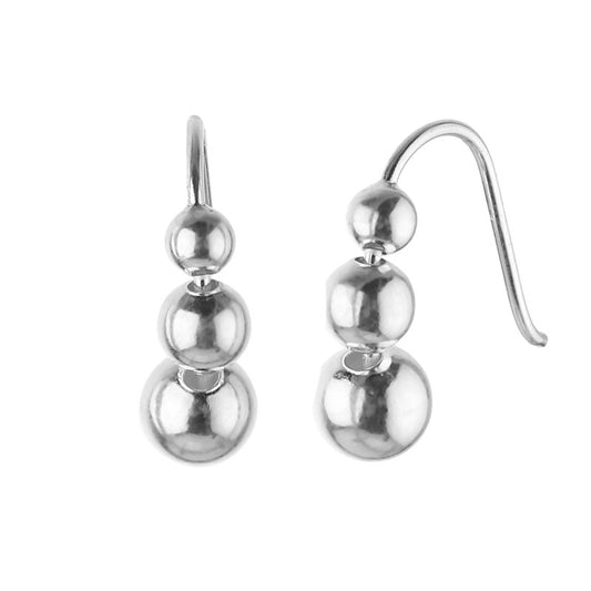 JSAJ 925 sterling silver three-ball earrings for girls and women