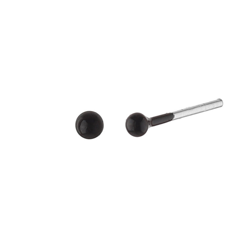 JSAJ 925 sterling silver black Meena ball studs for girls and women