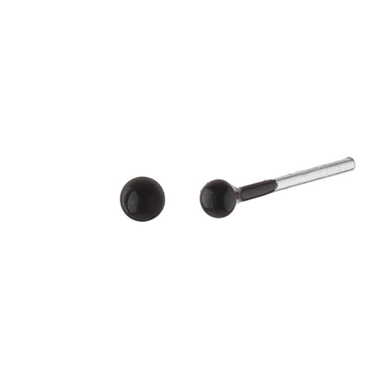 JSAJ 925 sterling silver black Meena ball studs for girls and women