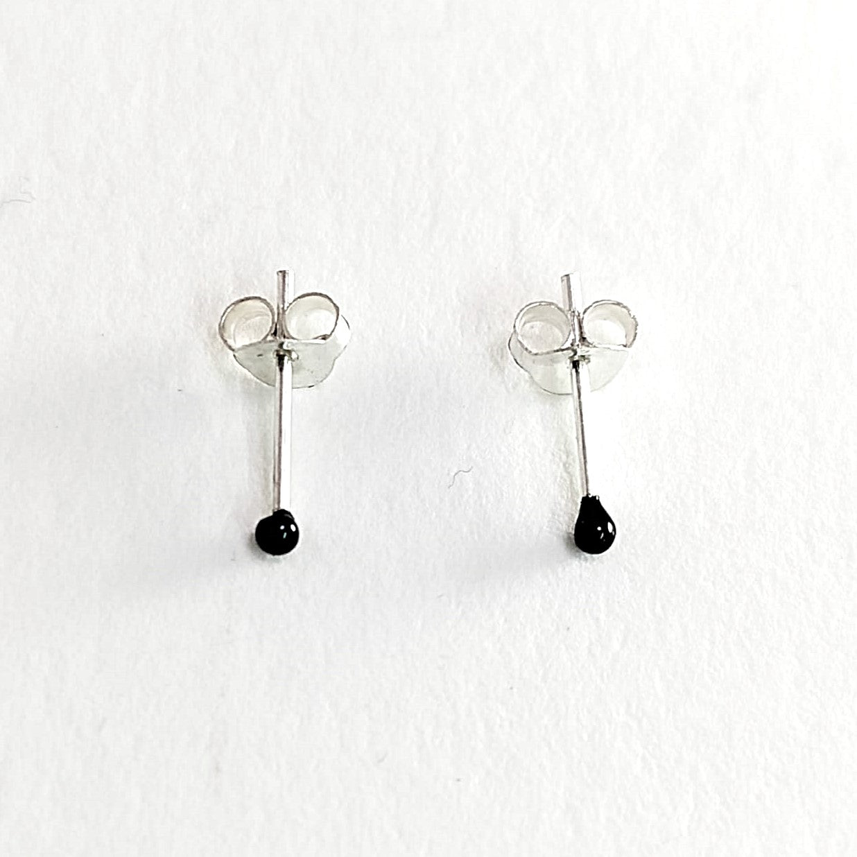 JSAJ 925 sterling silver black Meena ball studs for girls and women