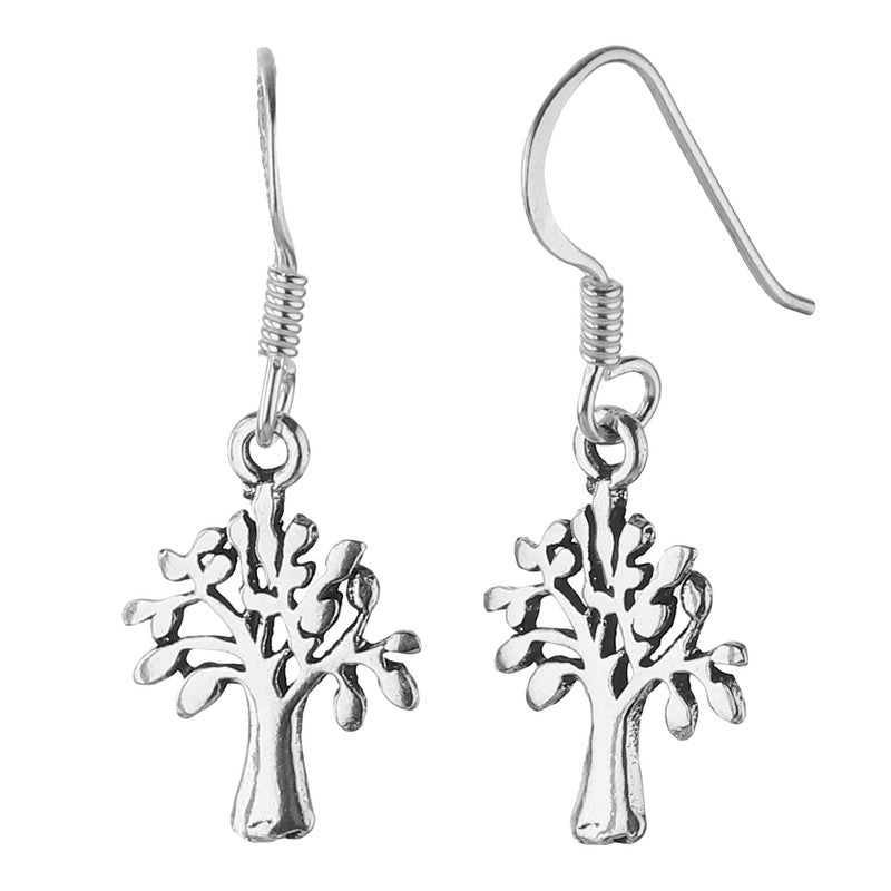 JSAJ 925 sterling silver hanging Tree of Life earrings for girls and women