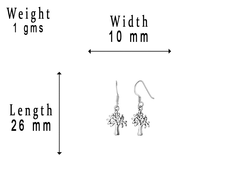 JSAJ 925 sterling silver hanging Tree of Life earrings for girls and women