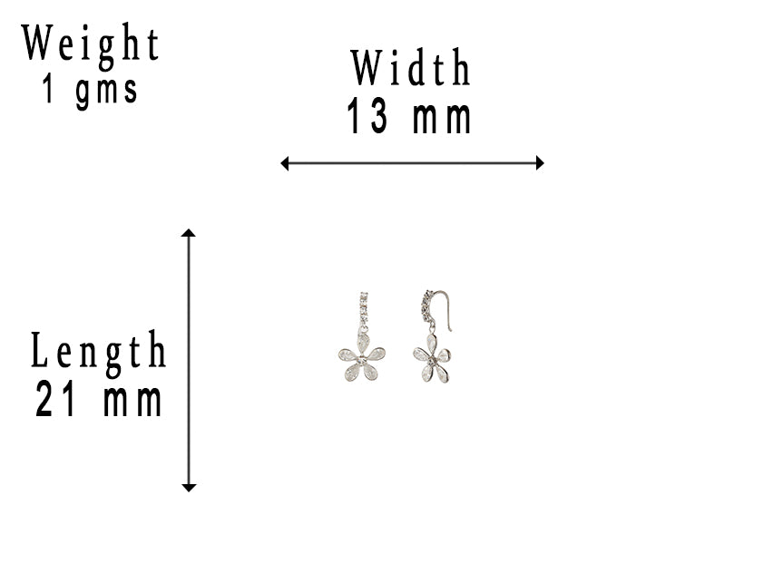JSAJ 925 sterling silver zirconia flower earrings for girls and women