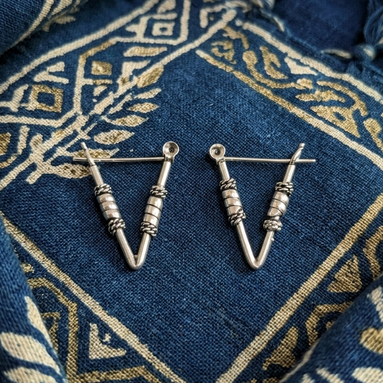 JSAJ 925 sterling silver triangle baali for girls and women