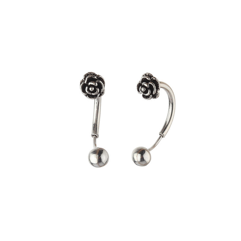 JSAJ JSAJ 925 Silver Rose Ball Earrings for Girls and Women