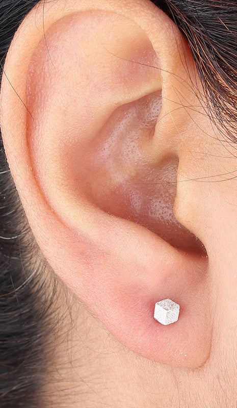 JSAJ JSAJ 925 Sterling Silver Square Frosted Studs for Girls and Women