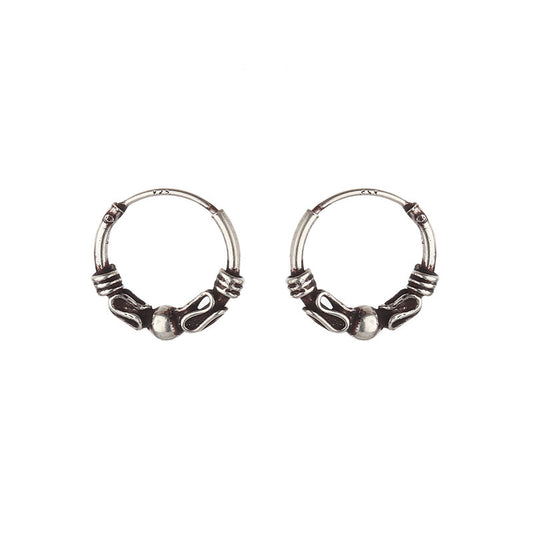 JSAJ 925 sterling silver round baali 12mm earrings for girls and women