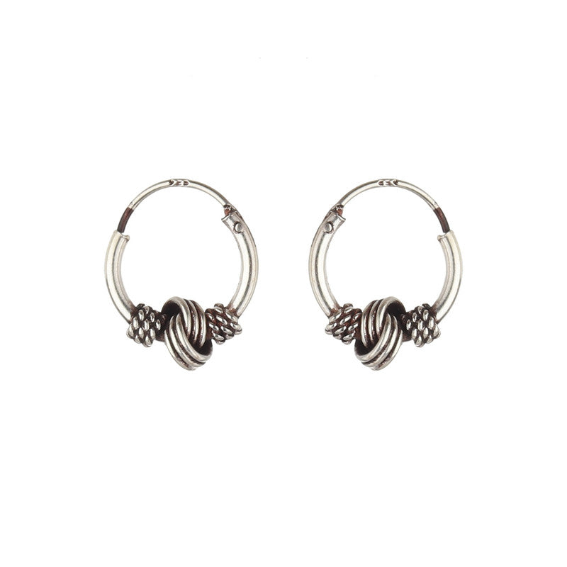 JSAJ 925 sterling silver knot baali 12mm earrings for girls and women