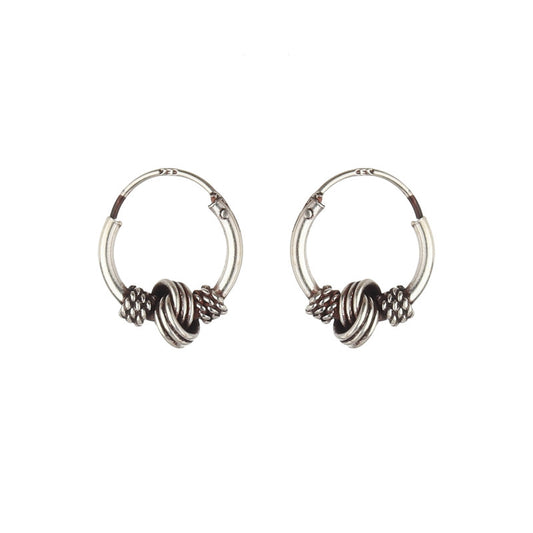 JSAJ 925 sterling silver knot baali 12mm earrings for girls and women